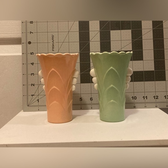 Vintage anchor hocking vitrock vases pink and green - Picture 3 of 5